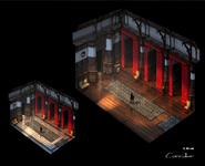 Concept art of the interior of Dunwall Tower.