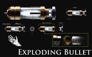 Concept illustration of an explosive bullet.