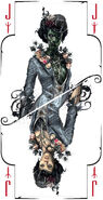 A Brigmore Witch on a tarot card in the Dishonored Game of the Year Edition Tarot Deck.
