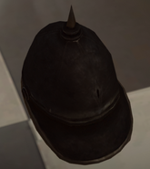 An Officer's helmet, as seen from the back.