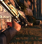 Corvo reloading his pistol.