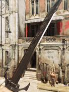 Dishonored 2 sword with Monkey Wrench Masterwork upgrade.