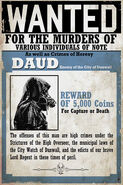 A wanted poster of Daud.