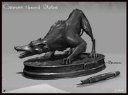 Wolfhound statuette concept art.