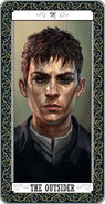 The Outsider's tarot card in the Dishonored Game of the Year Edition Tarot Deck.
