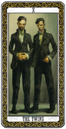 The Pendleton Twins as they appear on a tarot card in the Special Edition Tarot Deck.