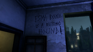 Grafitti about Esma Boyle in the Estate District.