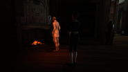 Timsh tells his troubles to Melissa while gazing into the fire.
