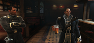 Havelock and Martin speak to Corvo in the bar.