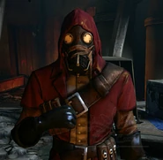 Billie inside the Assassins' HQ.