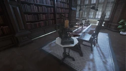 The audiograph on the small table.