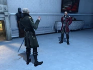 Hiram Burrows and General Tobias talk about the Masked Felon.