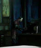 Daud next to his audiograph player.