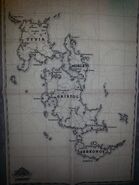 The cloth map of the Isles that came in the Dishonored 2 Collector's Edition.