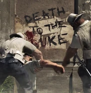 Guards handle corpses in the streets.