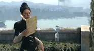 Jessamine reading the decree from the Isles, delivered by Corvo.