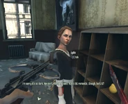 Lydia flirting with Corvo.