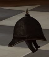 The Officer's helmet, as seen from the side.