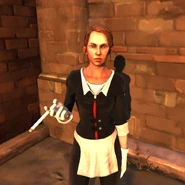 Lydia takes a cigarette break.