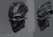 Concept art of Corvo's mask in Dishonored 2.