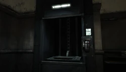 Dumbwaiter with note.