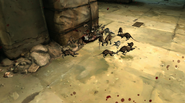 Rats eat the corpse of an Overseer.