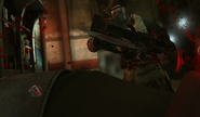A Butcher attacks Daud with a buzz-saw.