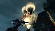 Corvo uses his crossbow to destroy the lamps.