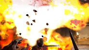 Daud throws a tank of whale oil at his enemies, causing it to explode.