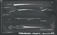 Concept art of unused throwing knives.