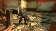 Corvo attempts to attack Daud with his sword.