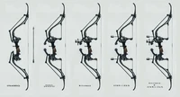 Concept art of Corvo's longbow with various upgrades.