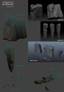 Renders of the floating rocks seen in the Void.