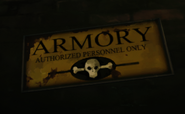 Armory sign near Granny's lair.