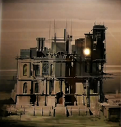 Concept art of a fortified Dunwall Tower.