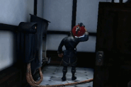 A guard replaces a tank of whale oil in Dunwall Tower (GIF).