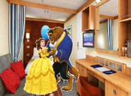 Belle and Beast just in time the Room at Disney Cruise Line