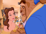 Belle gets worry with the Beast at Disneyland Hotel Lobby