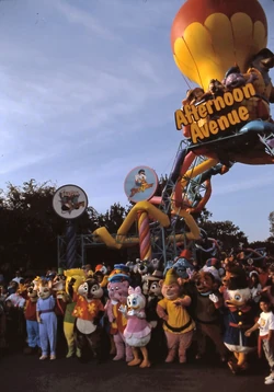 Characters from the Disney Afternoon at the Disney Afternoon Avenue at Disneyland.