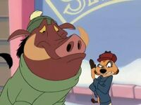 Timon and Pumbaa in Mickey's Magical Christmas