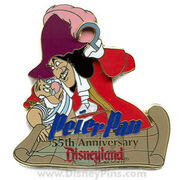 Hook and Smee Peter pan 55th Anniverary Disneyland pin