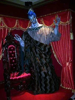 Hades posing for a photo at Hong Kong Disneyland