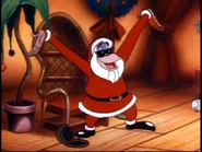 Louie dressed as Santa Claus