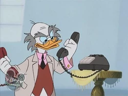 Ludwig Von Drake talking with himself on the phone in Mickey Mouse Works.