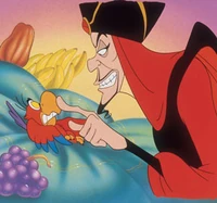 Jafar forcing Iago to help in his plot for revenge.
