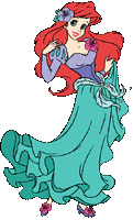 One of Ariel's unique dresses with flowers