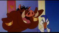 Genie as Pumbaa in Aladdin and the King of Thieves saying Hakuna Matata