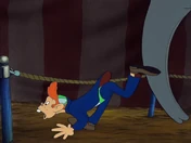 Smitty trying to escape from Mrs. Jumbo