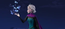 In an example of the film's animation, Elsa finally embraces her magical abilities during her song "Let It Go
