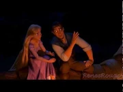 Rapunzel and Eugene around the campfire